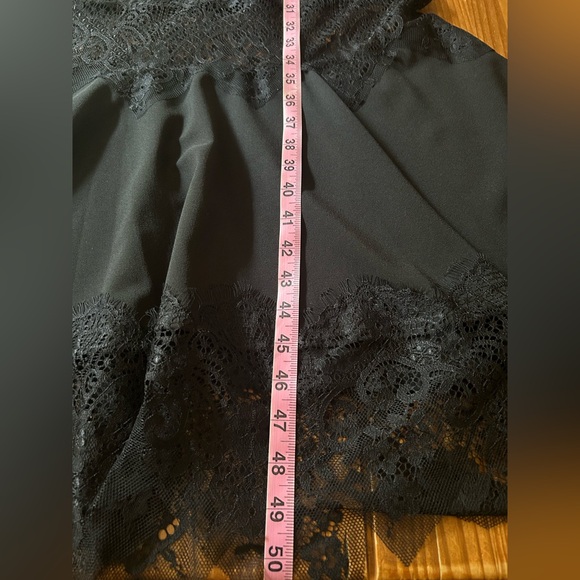 Anthropologie Hutch Asymmetrical Romantic Goth Lace Mix Slip Dress - Picture 12 of 15